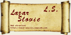 Lazar Slović vizit kartica